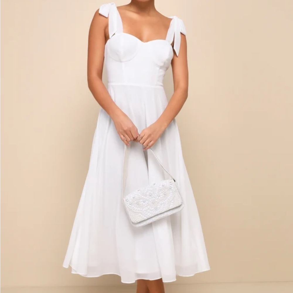 Lulus Tie Strap A Line Midi Dress